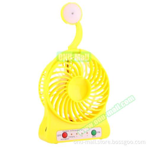 Portable Rechargeable Low Noise Standing Ceiling Mini USB Fan with LED Light